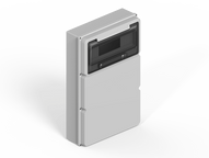 Caja IP65 p/12 polos DIN + dos módulos ciegos - gris